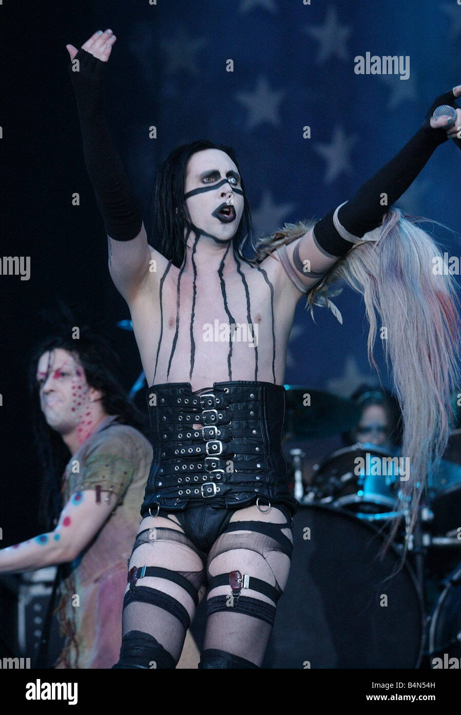 Marilyn Manson singer August 2001 singing on stage at the Gig on the ...