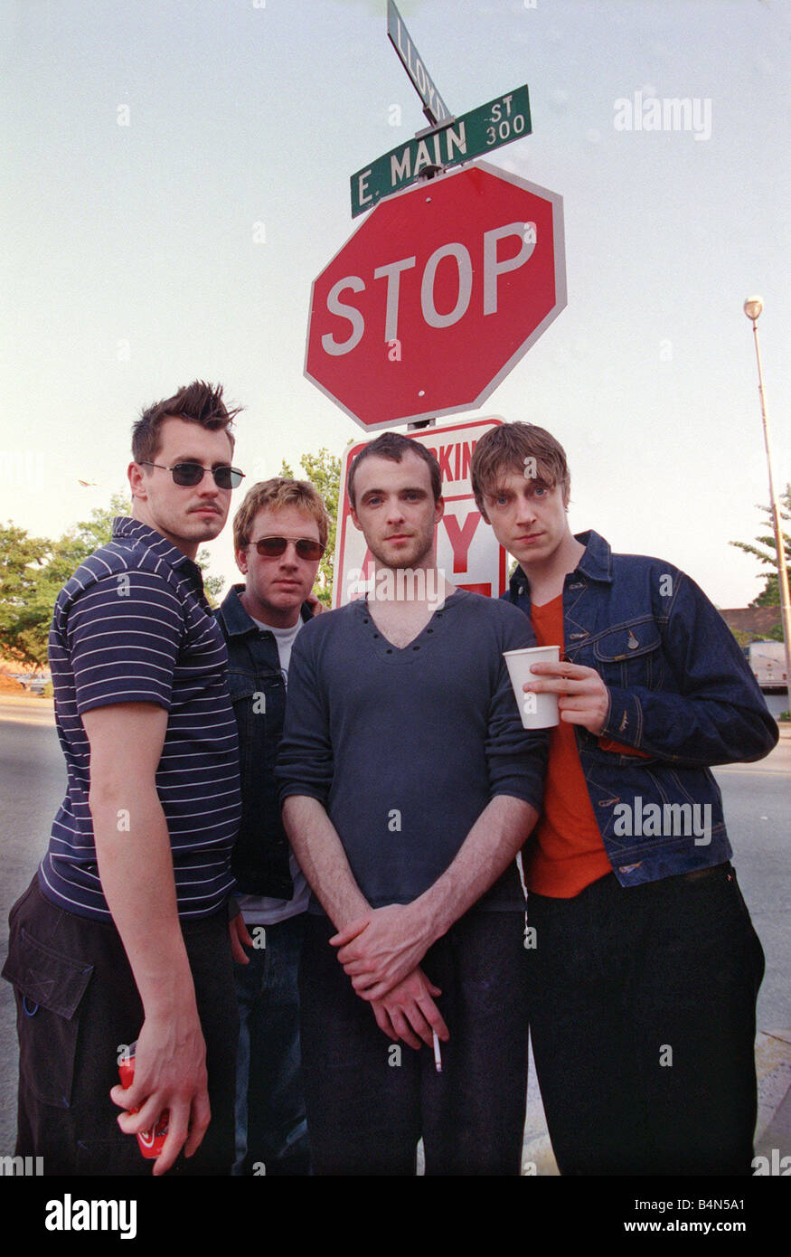 Travis pop group May 2000 who are storming the United States on their first tour Stock Photo