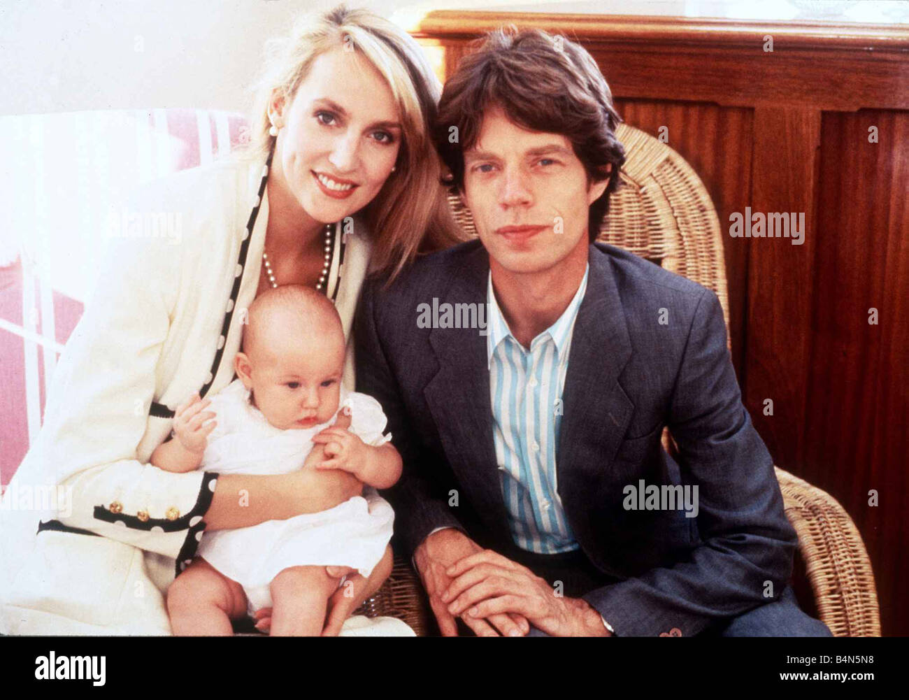 Jerry Hall and Mick Jagger christening baby daughter Elizabeth Scarlett Stock Photo