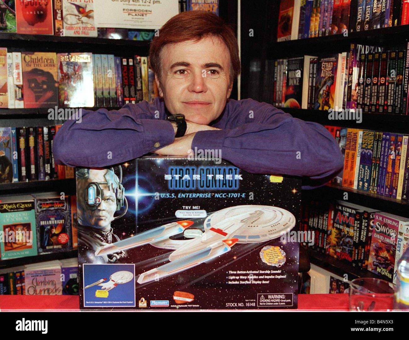 Walter Koenig who plays Pavel Chekov in Star Trek visits Forbbiden Planet bookshop in Glasgow July 1997 Stock Photo