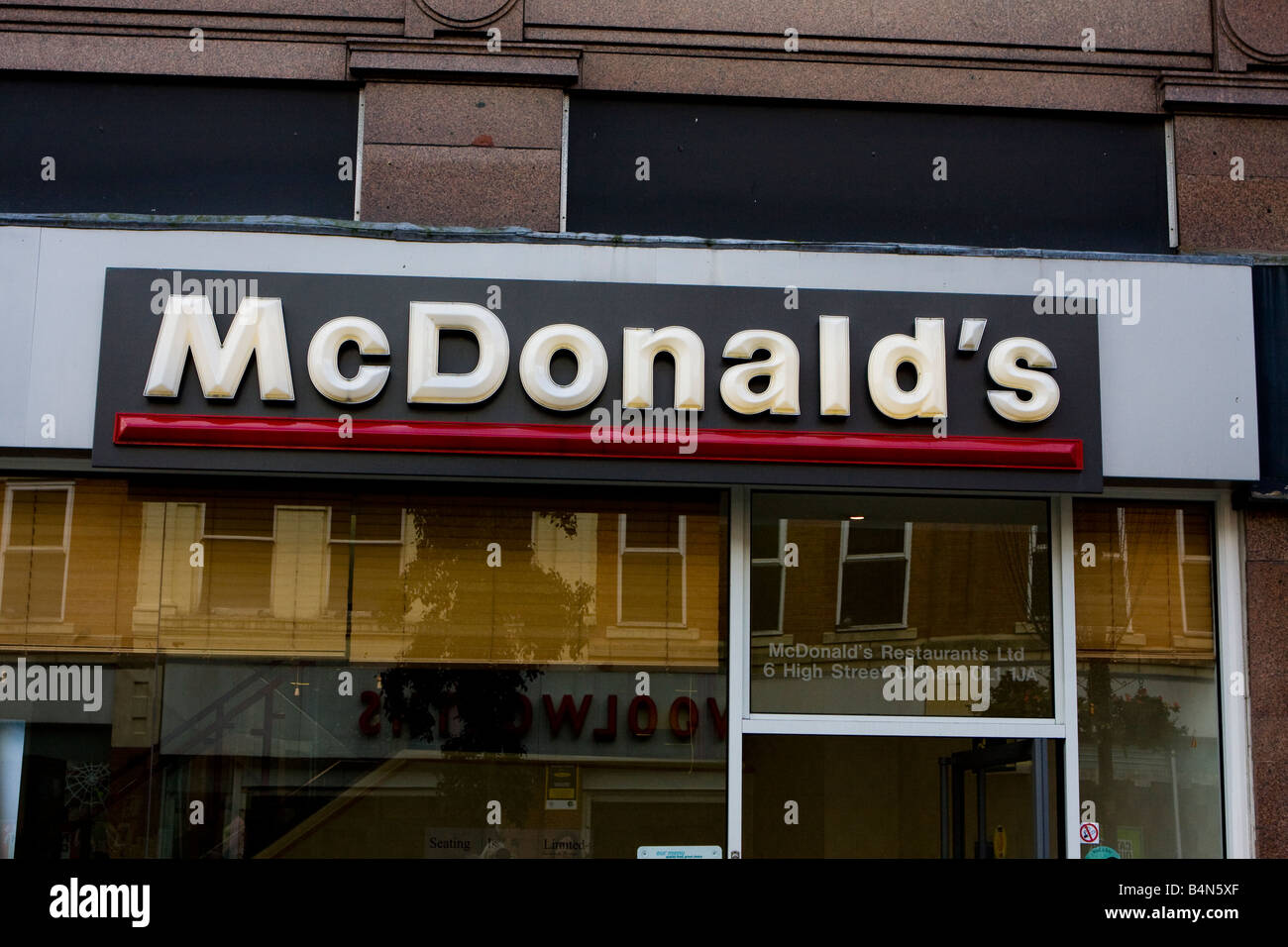 Macdonalds High street Shop Fast Food outlet Stock Photo