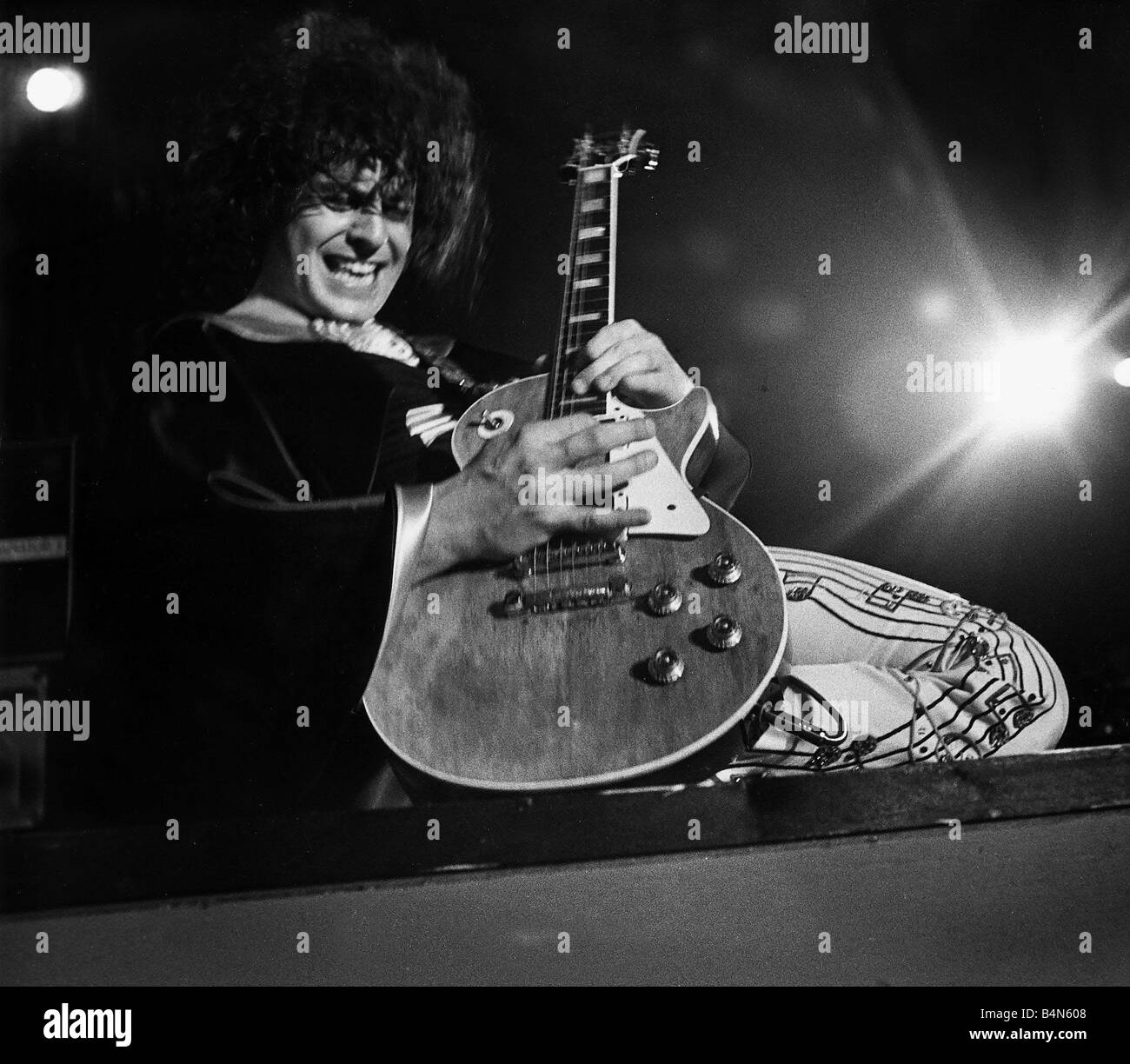 Marc Bolan pop singer on stage at Glasgow Apollo 1974 Stock Photo Alamy