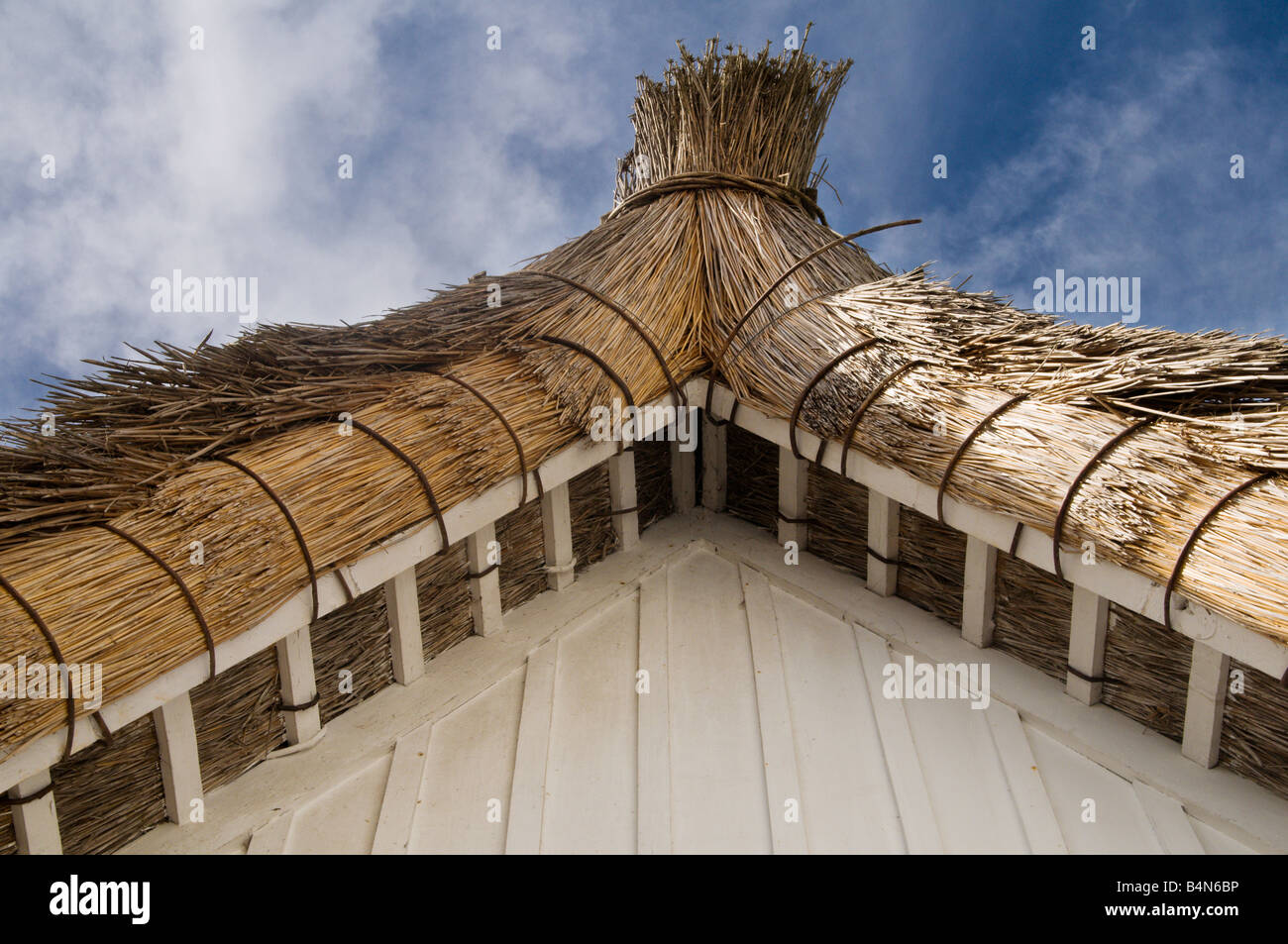 Detail of traditional thatched house at Santana Madeira Stock Photo