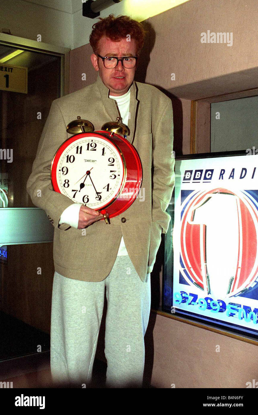 Chris Evans Radio And Tv Presenter At His Last Rehersal For His Bbc Radio 1 Breakfast Show Starting On Monday Stock Photo Alamy