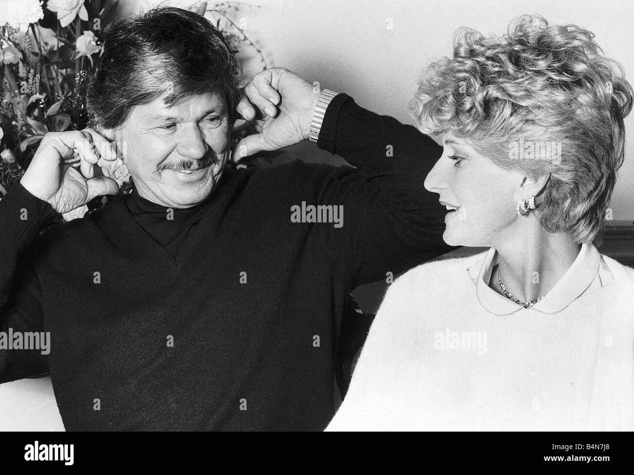 Charles Bronson actor with his actress wife Jill Ireland April 1984 Stock Photo