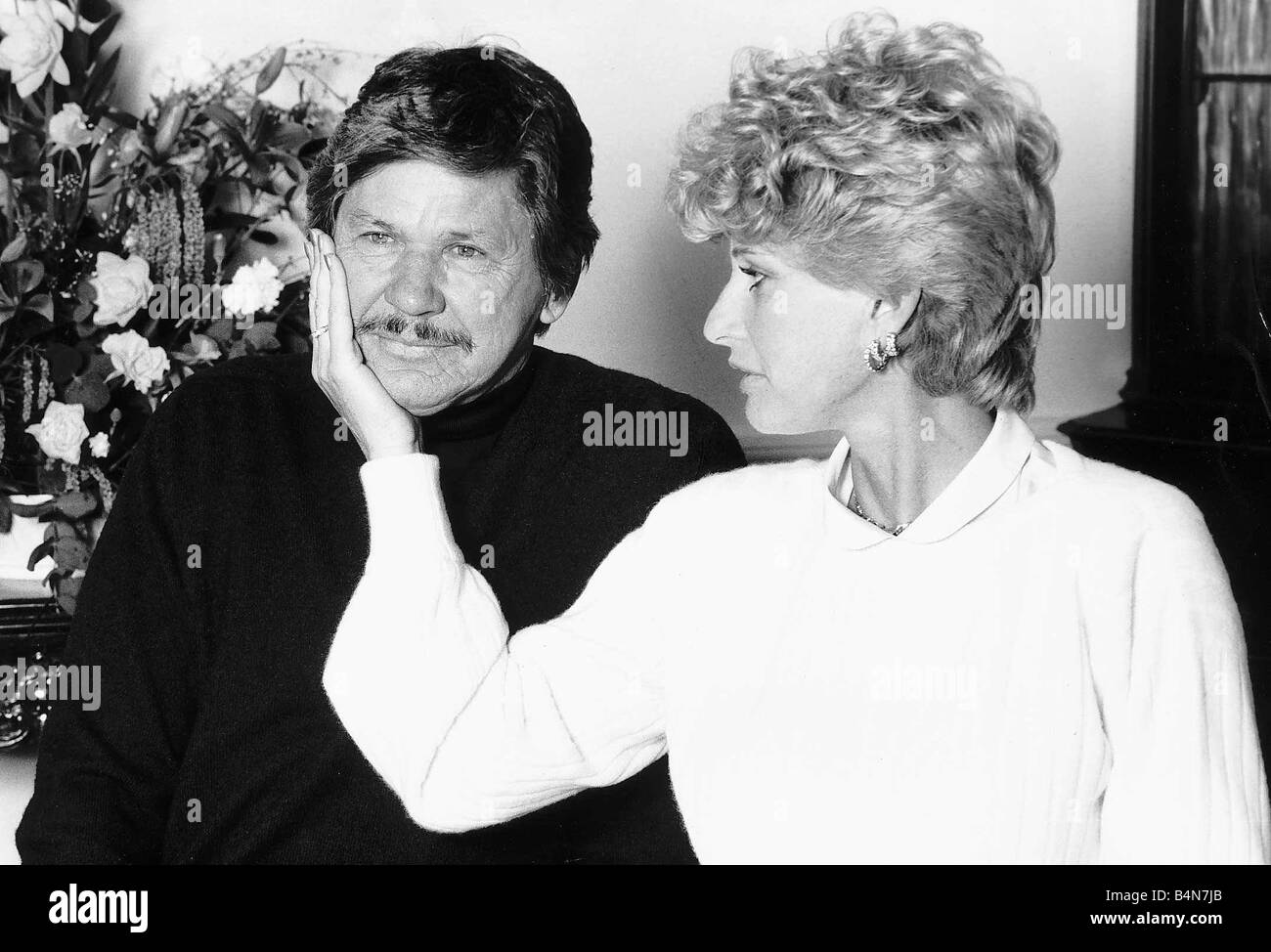 Charles Bronson actor with his actress wife Jill Ireland April 1984 Stock Photo