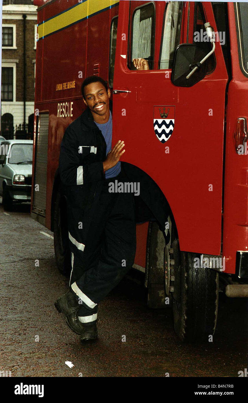 Trevor Etienne actor from Londons Burning Novemebr 1988 Stock Photo - Alamy