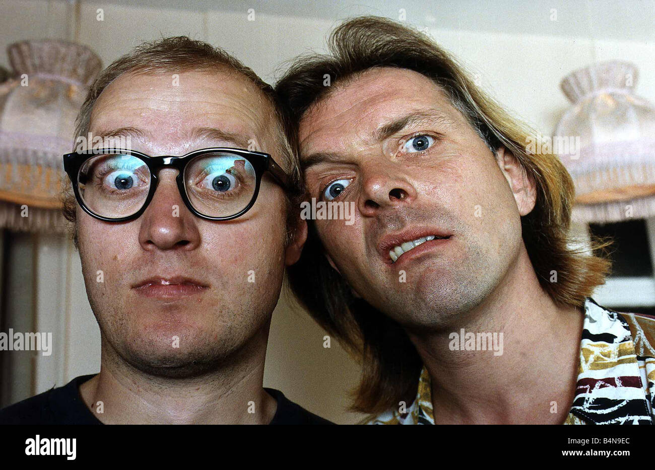 Adrian Edmondson and Rik Mayall Comedians Actors star in Bottom September 1991 Stock Photo