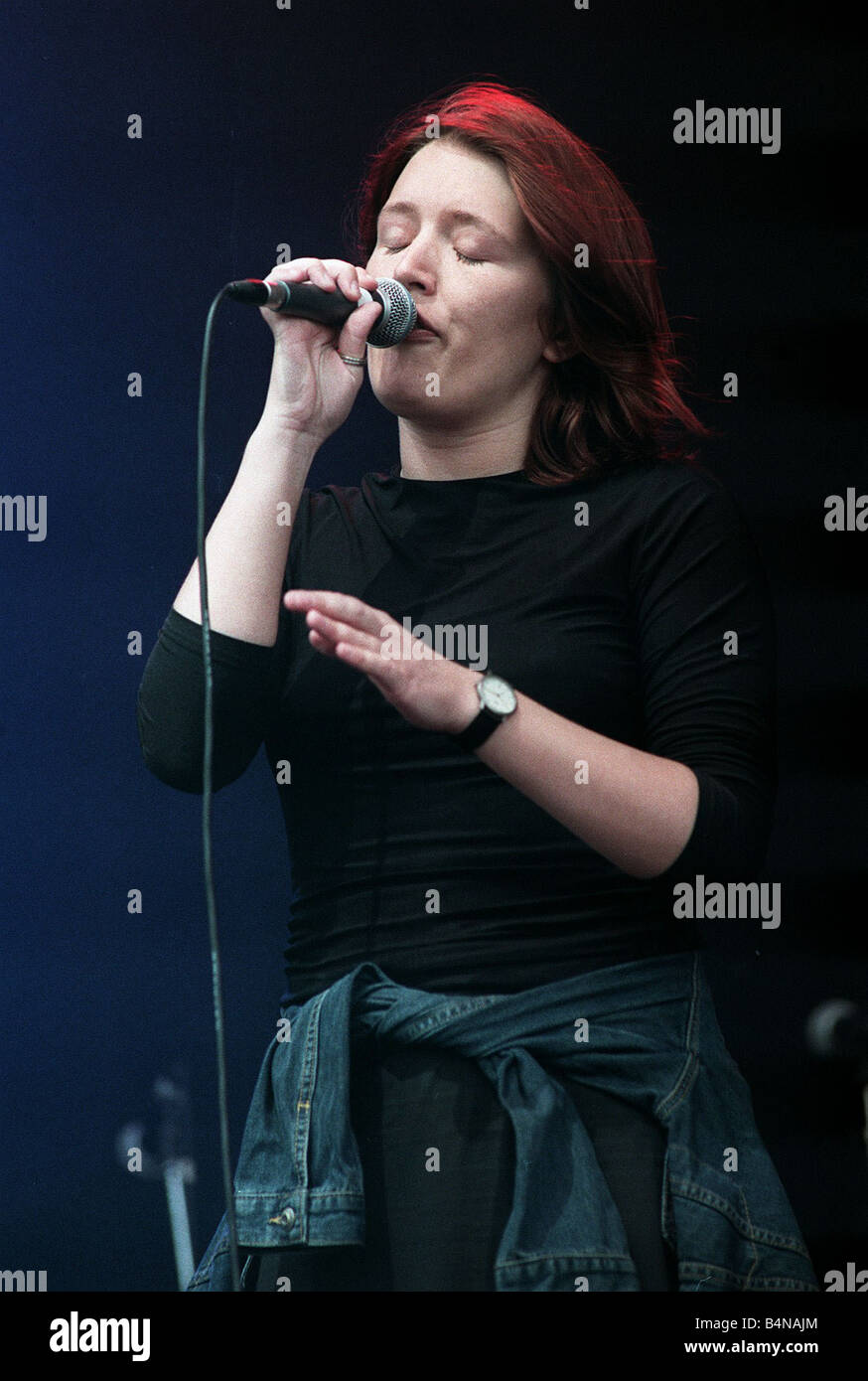 Jackine Abott of the Beautiful South performing on stage at T in the Park July 1999 Stock Photo