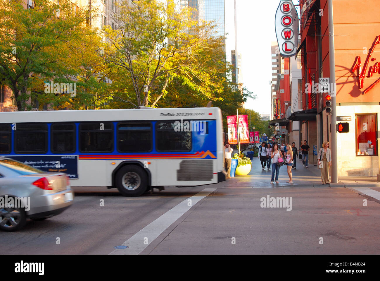 Street scene in downtown Denver, Colorado (USA) Stock Photo