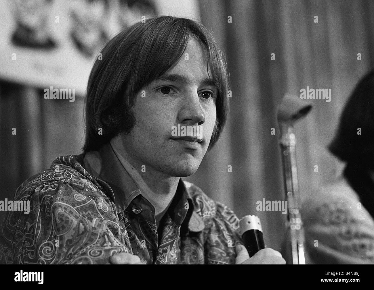Peter Tork member of the 1960 s pop group The Monkees at a press confrence in London 1967 Stock Photo