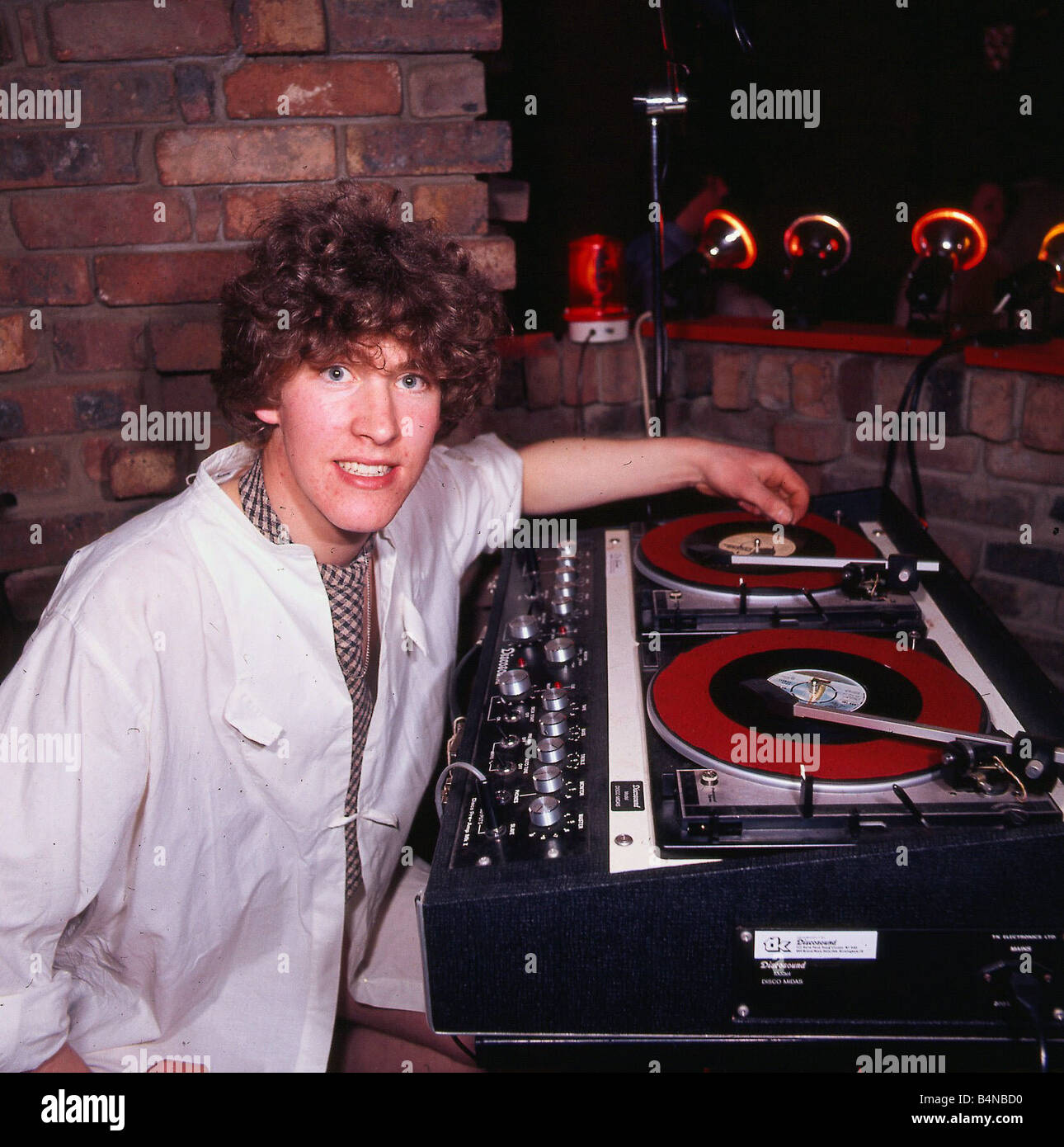 John Docherty DJ disc jockey circa 1985 Stock Photo
