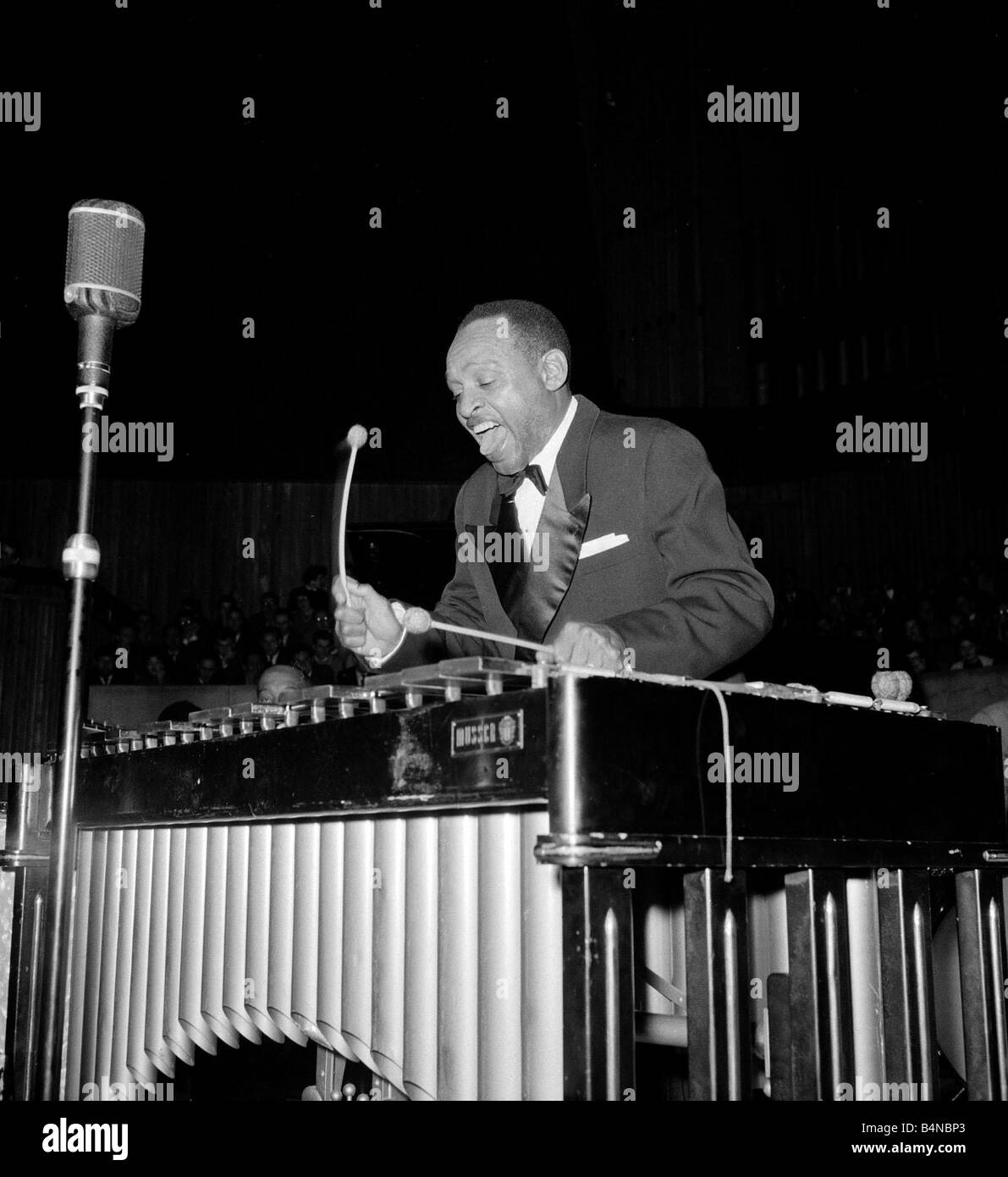 1950s Jazz performers Lionel Hampton band leader at the Royal Festival hall in London Playing on xylophone Stock Photo