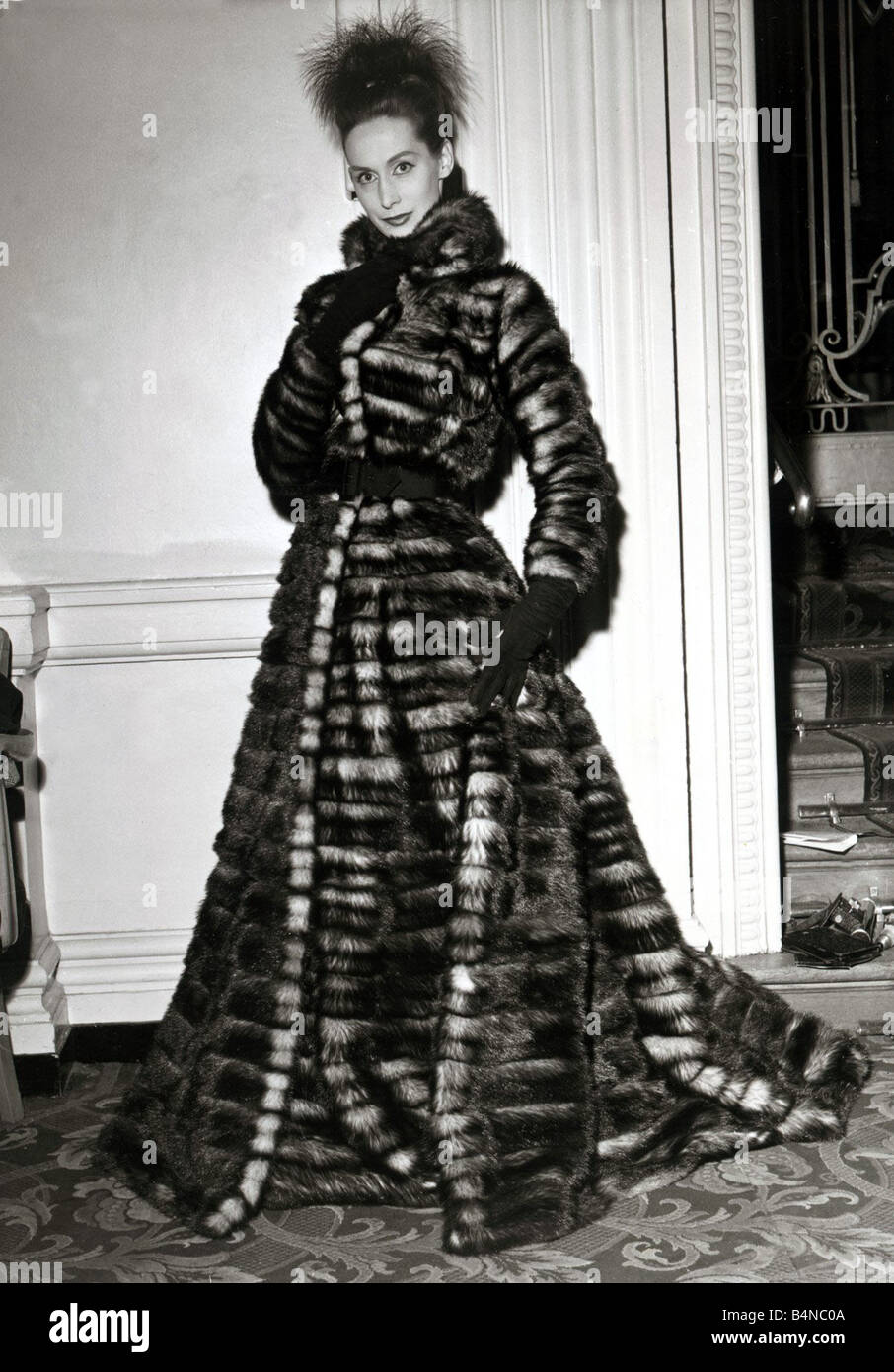 Fashion Fur Coat January 1957 Fetching Fur A Snug Floor Length