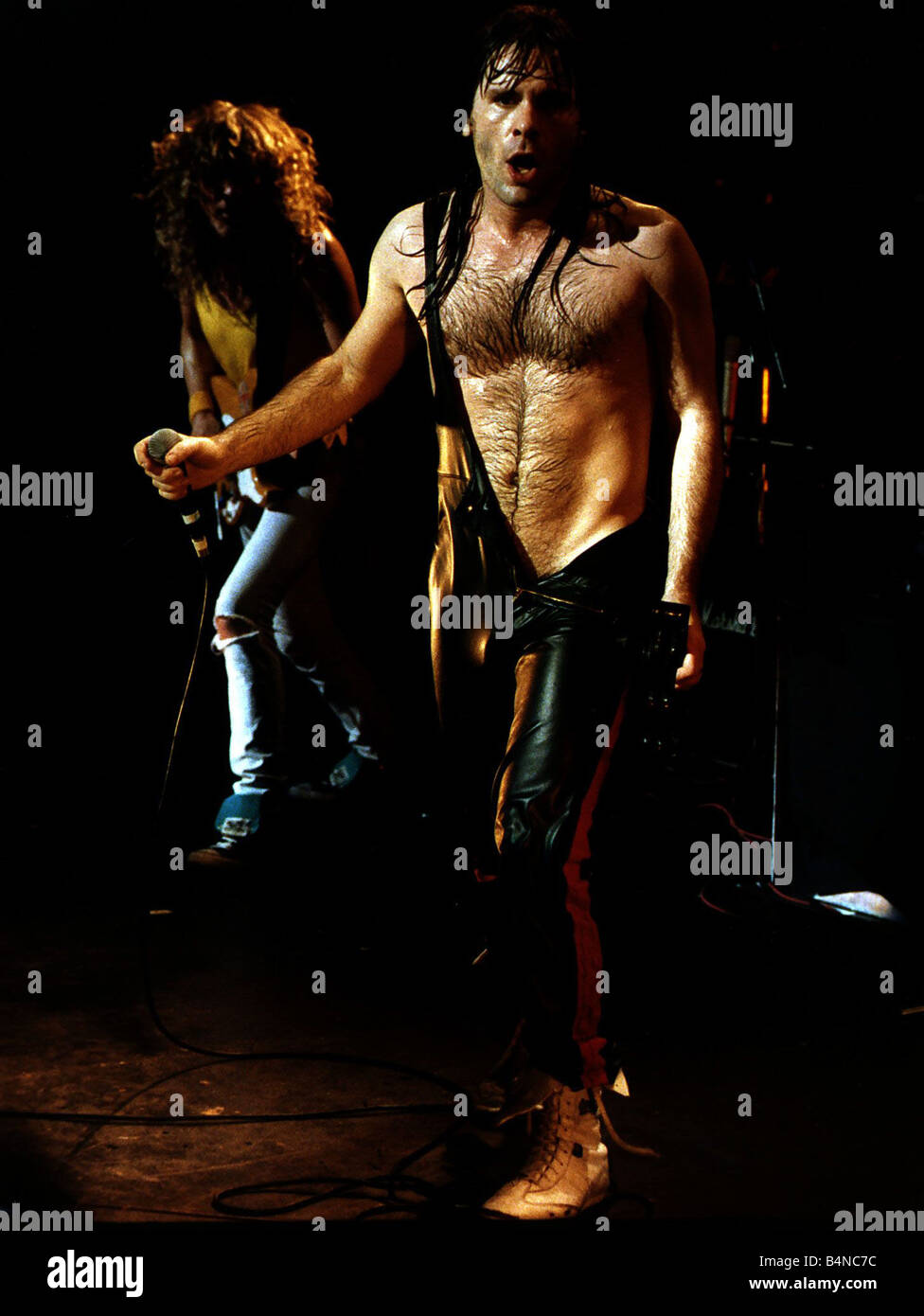 Bruce Dickinson lead singer of Rock Group Iron Maiden performing ...