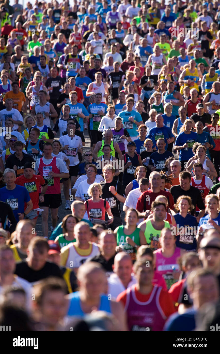 Runners in the Great North Run of 2008. Stock Photo