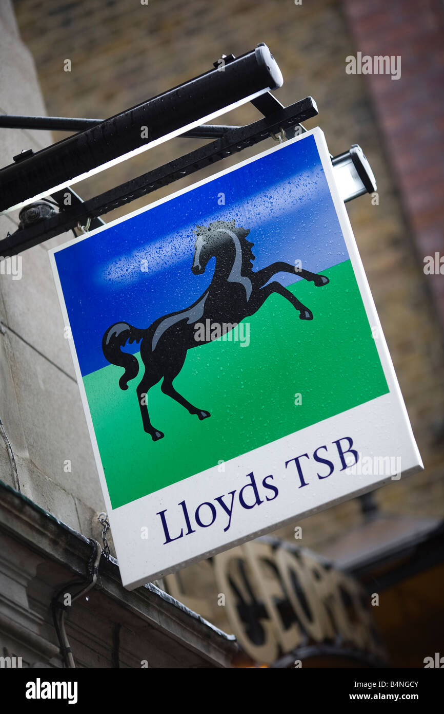 Exterior signage of Lloyds TSB bank Stock Photo