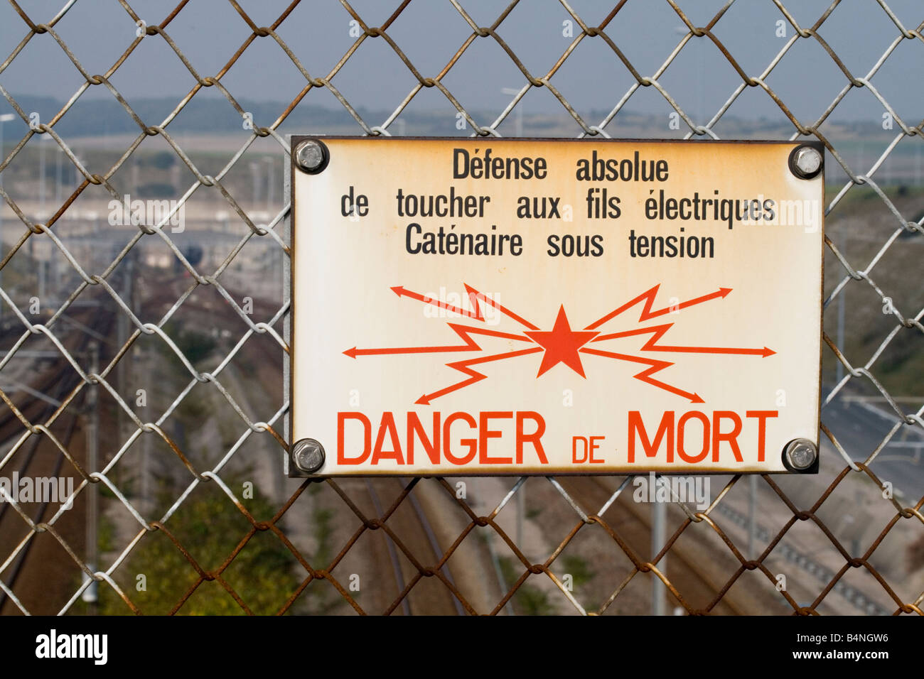 French danger of death sign Stock Photo
