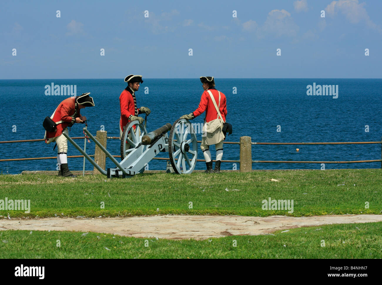 Cannon firing squad at Old Fort Niagara Stock Photo Alamy