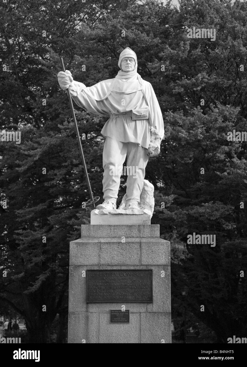 Statue of Captain Robert Falcon Scott, aka Scott of the Antarctic in Christchurch, South Island, New Zealand Stock Photo