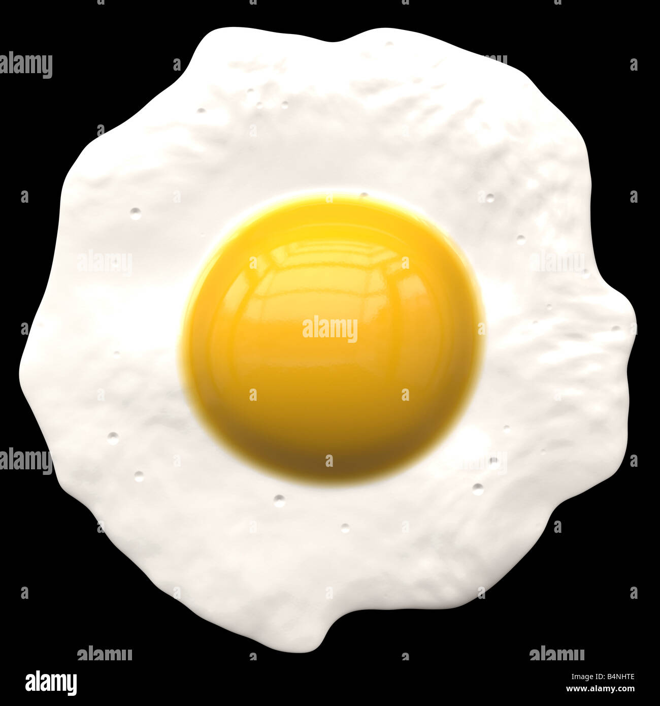 A fried egg illustration isolated over black Stock Photo