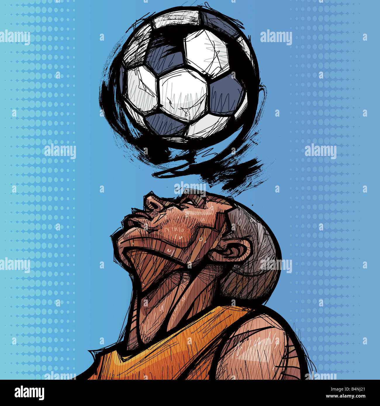 Soccer player heading soccer ball Stock Photo Alamy