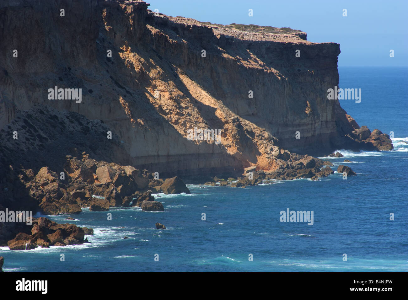the clifftop view form point labbat seal colony on the eyre peninsula Stock Photo