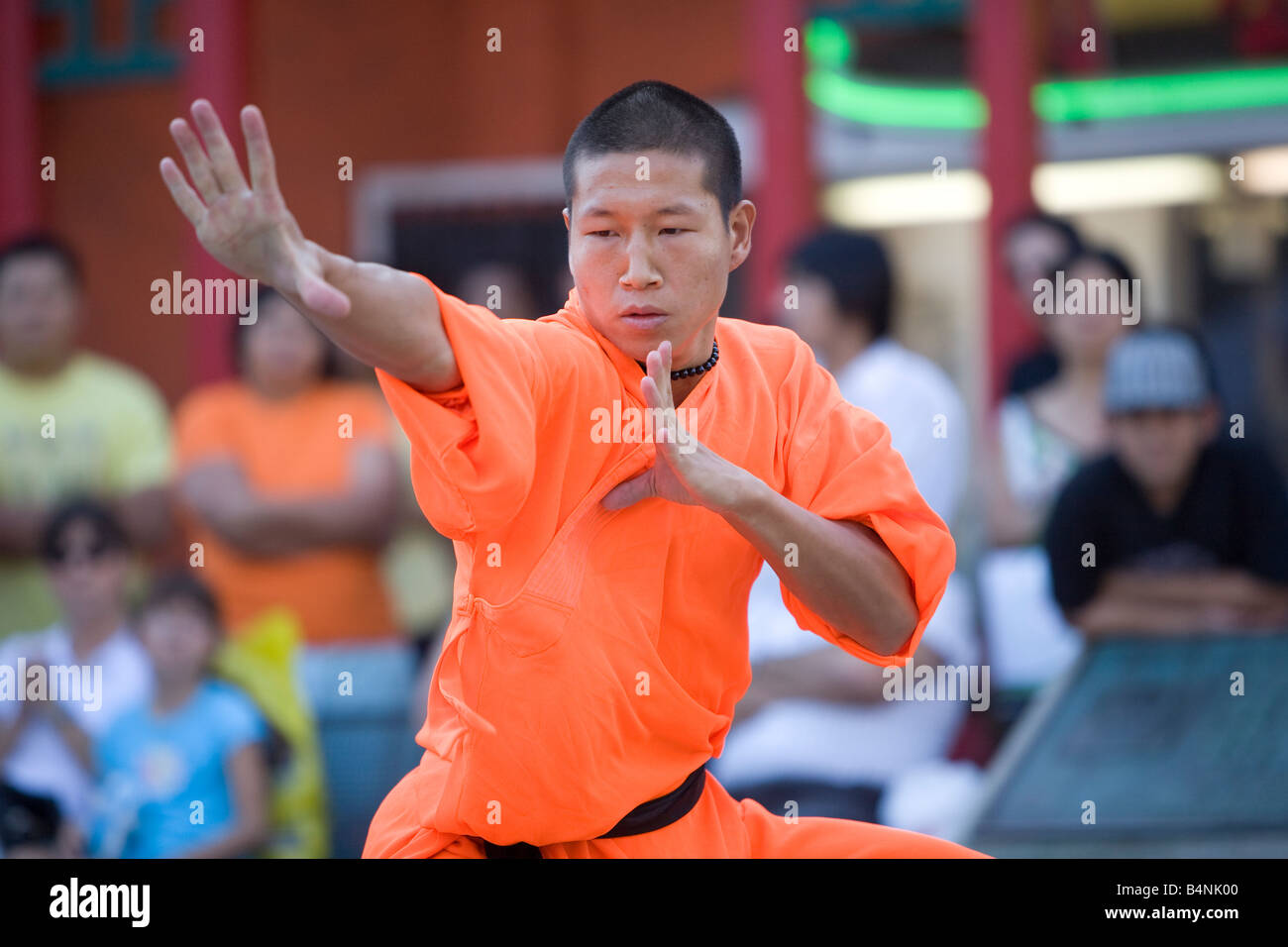 Martial arts demonstration during the Moon Festival in Los Angeles