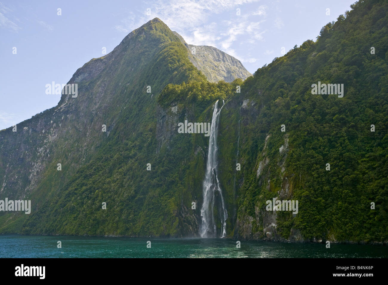 Stirling Falls, Milford Sound, South Island, New Zealand Stock Photo