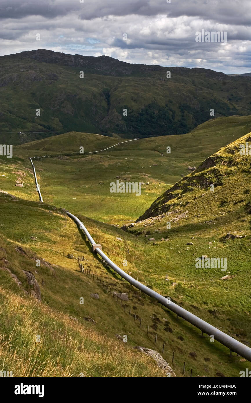 Cwm dyli welsh pipe line hydroelectric sceme generation hires stock