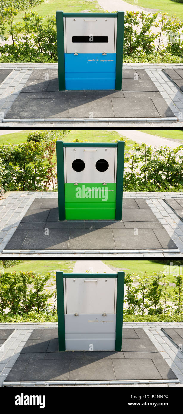 Glass recycling bottle bank High Resolution Stock Photography and