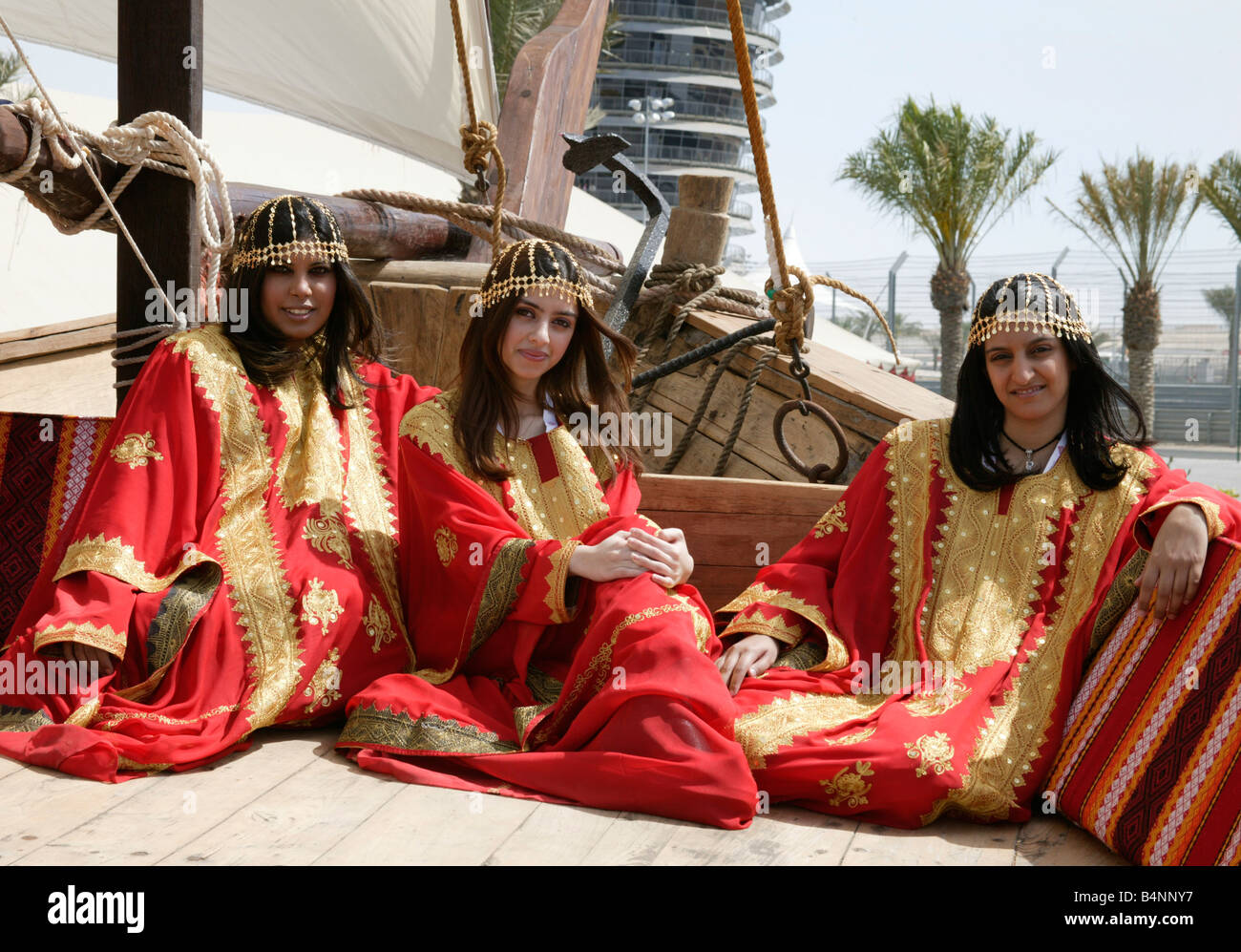 Bahraini girls in traditional costume at the Bahrain Formula 1 one F1 Stock Photo 20147211 Alamy