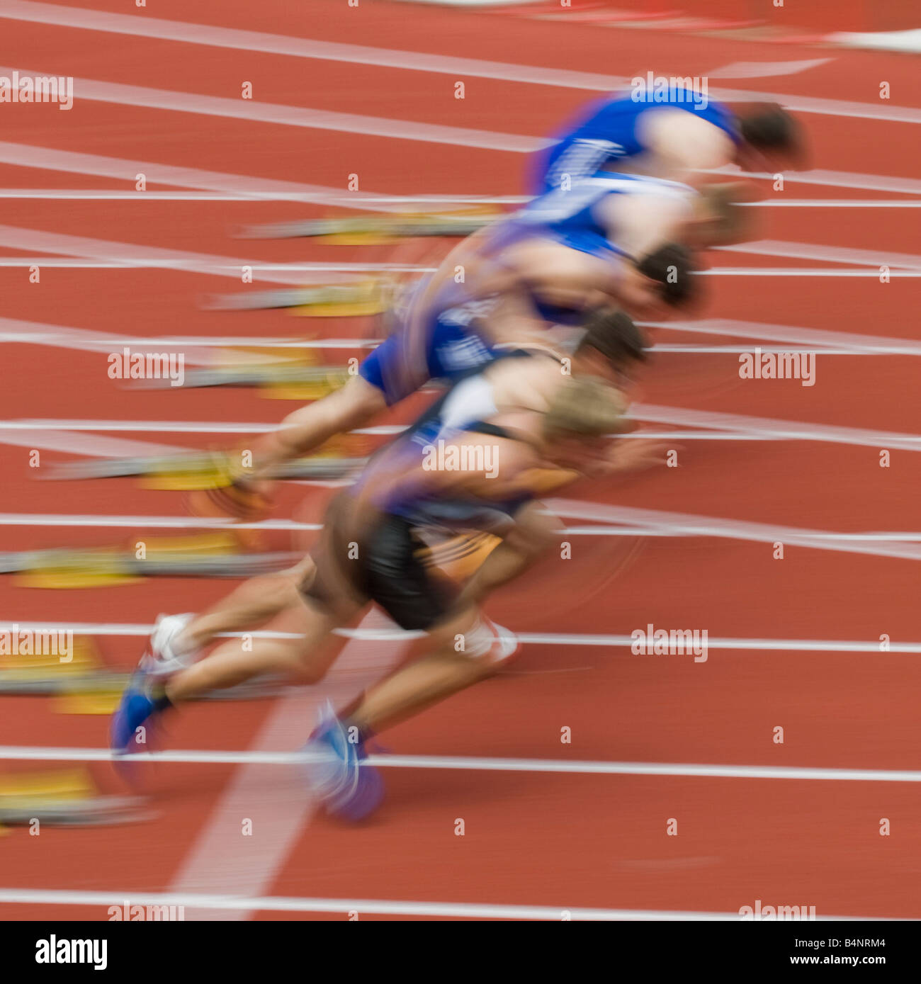 100m Start Men Typical Stock Photo