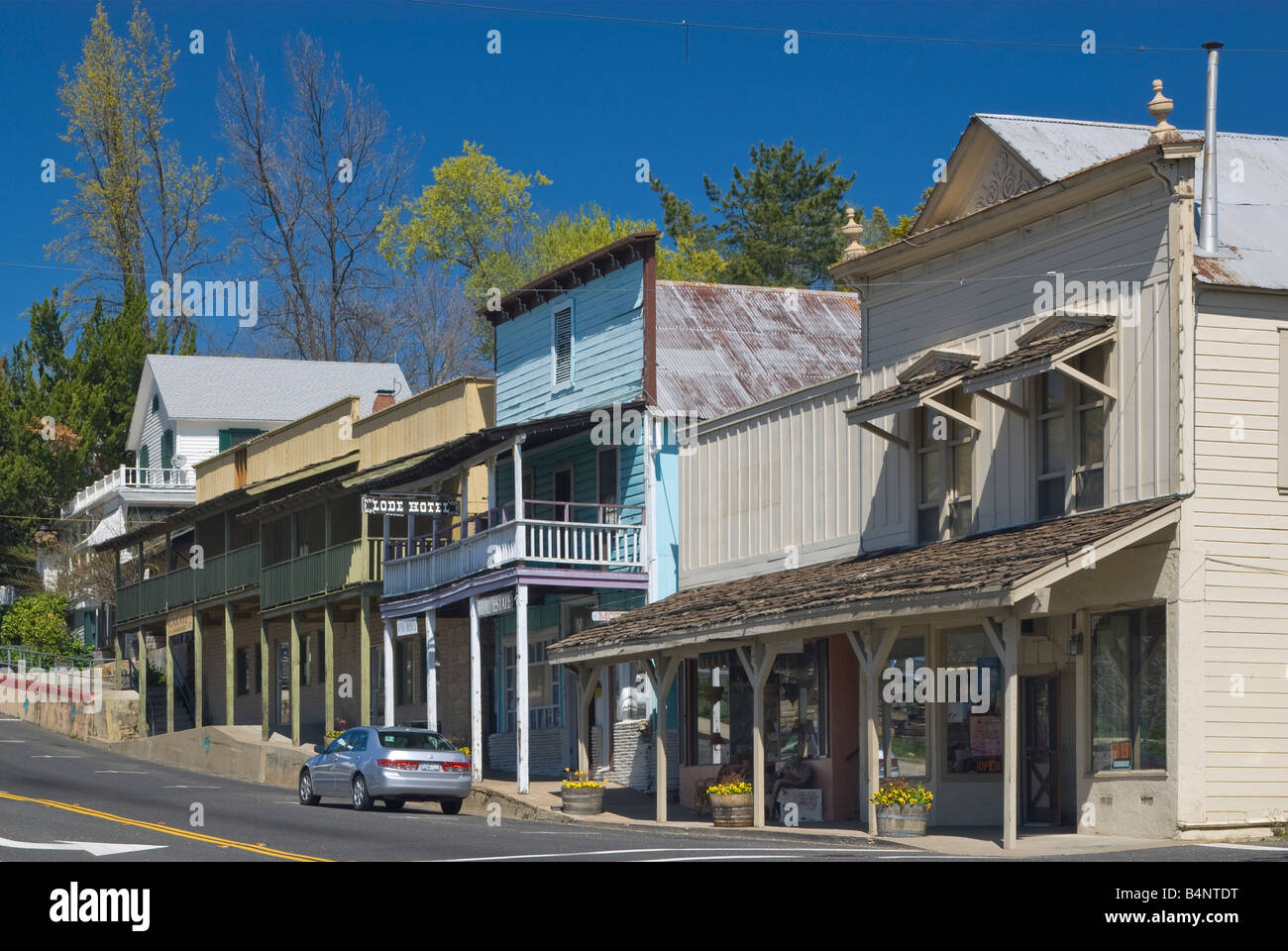 Historic buildings on Main Street in Angels Camp in Gold Country