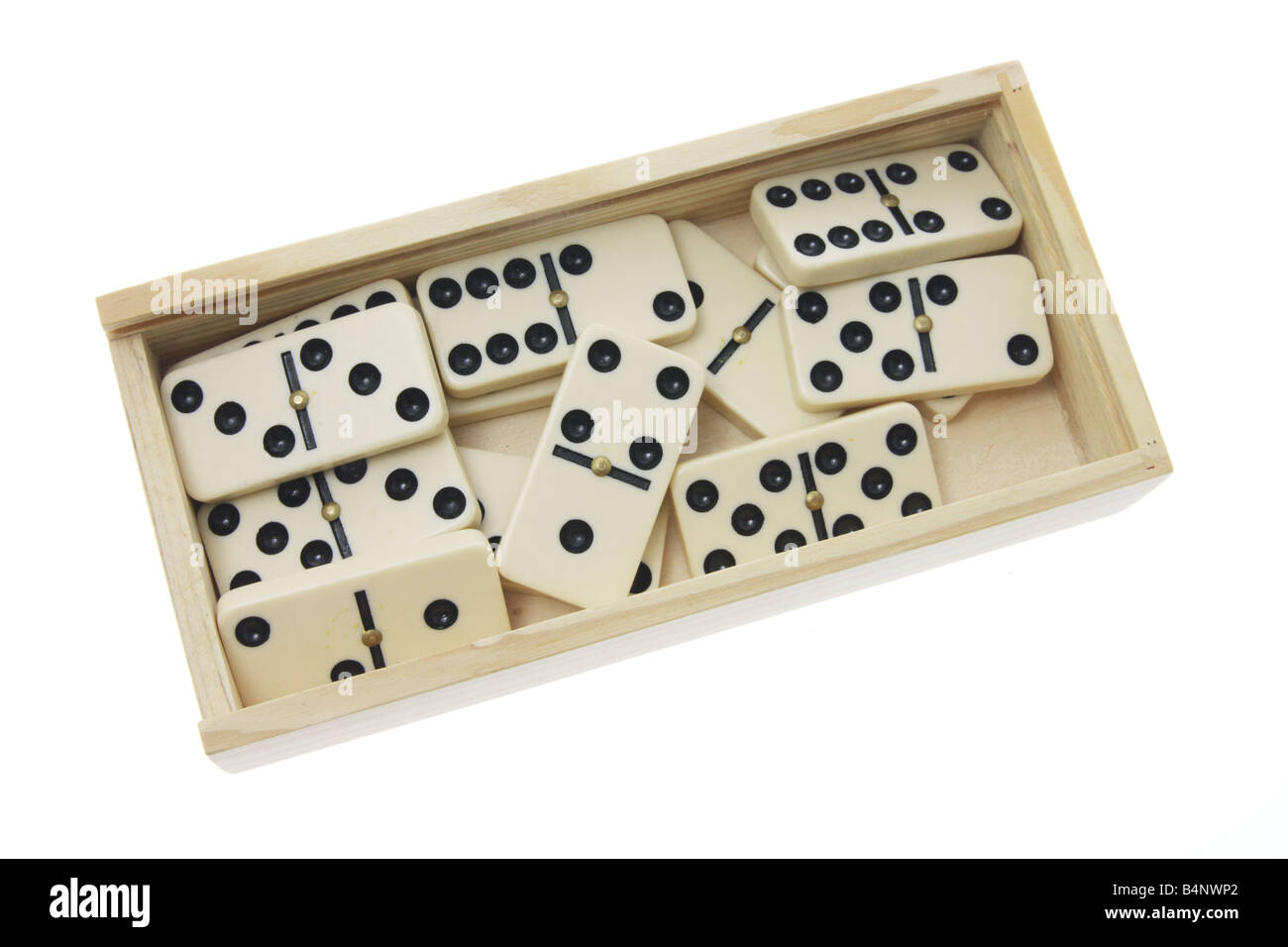 Domino Pieces in Box Stock Photo Alamy