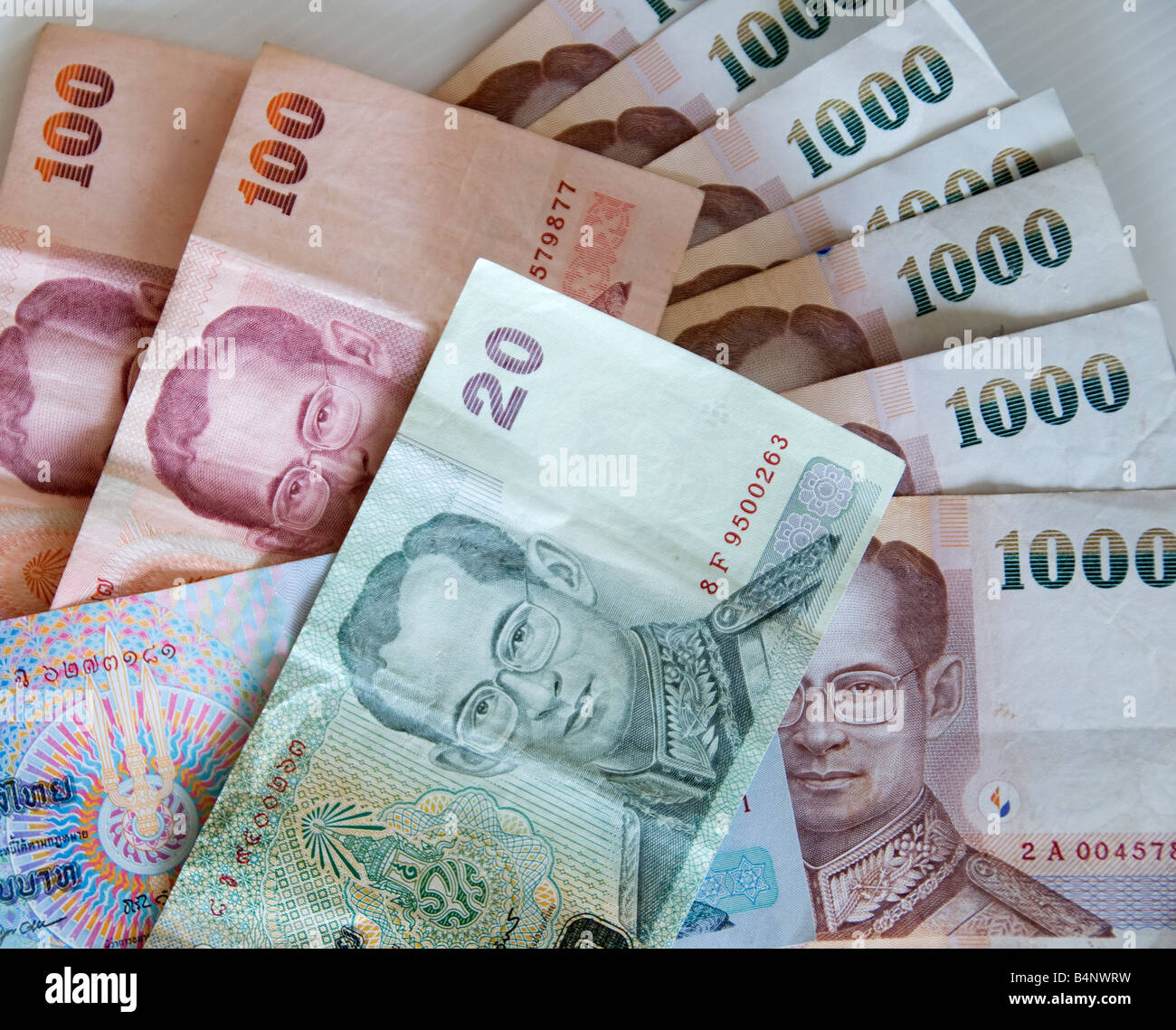 collection of Thai currency Stock Photo