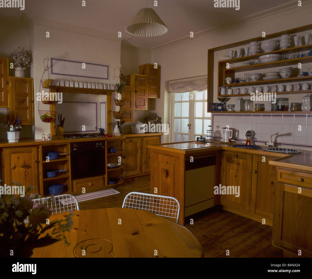 A domestic kitchen in pine Stock Photo Alamy
