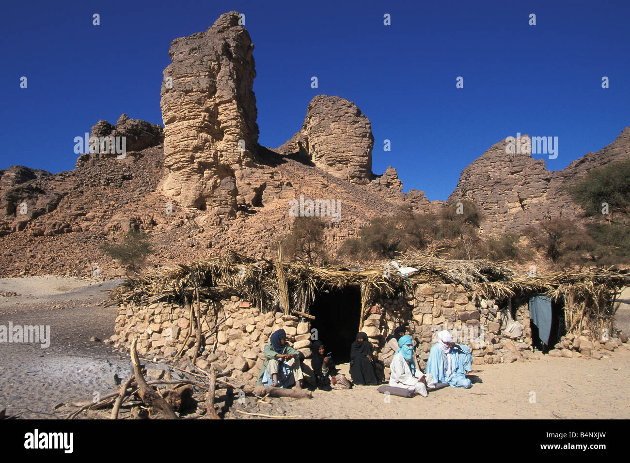 Algeria Djanet Home of people from Tuareg tribe Sahara desert Stock ...