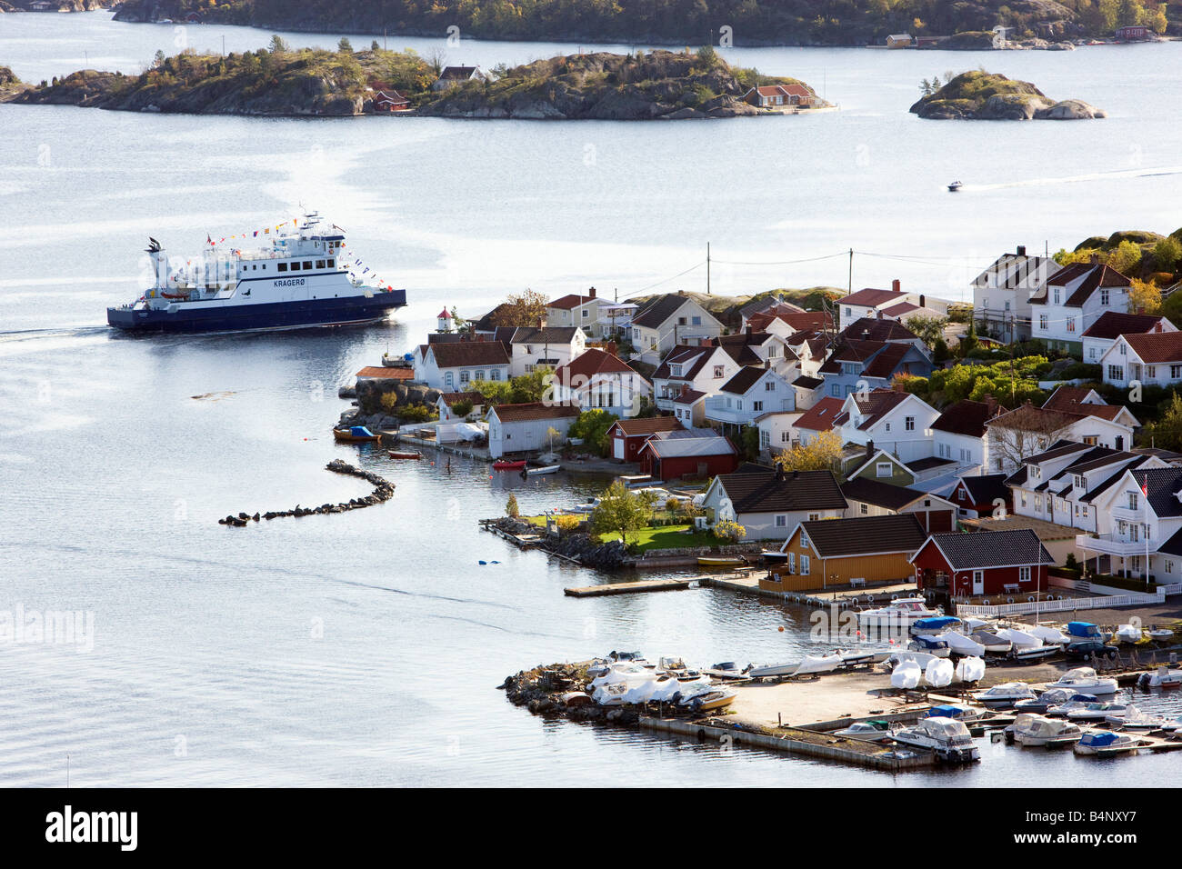 View of the town of Kragero in the Telemark region of Norway Stock Photo