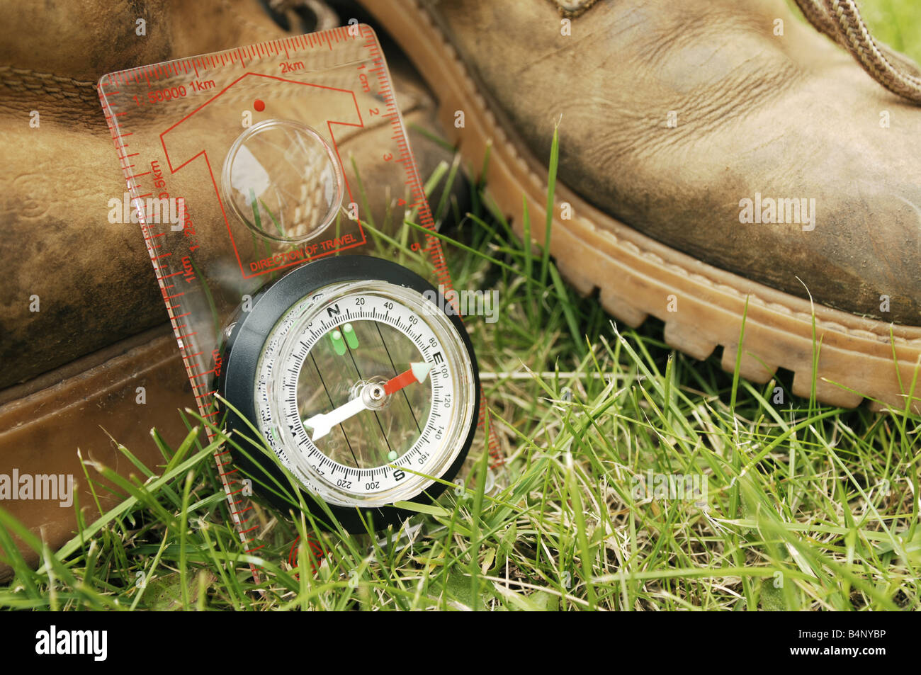 a compass for map reading orienteering Stock Photo Alamy