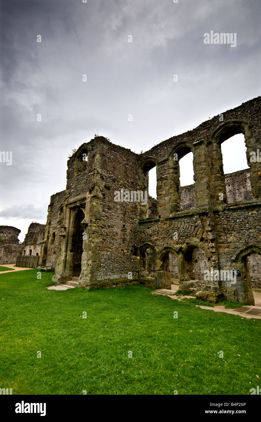 The ruins of Porchester Castle. Stock Photo