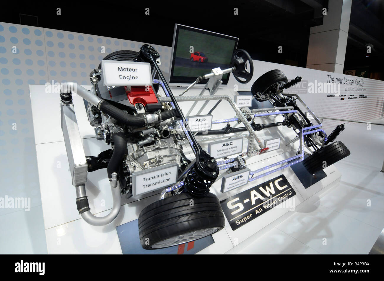 Skeleton inside of car detailing the engine and transmission system