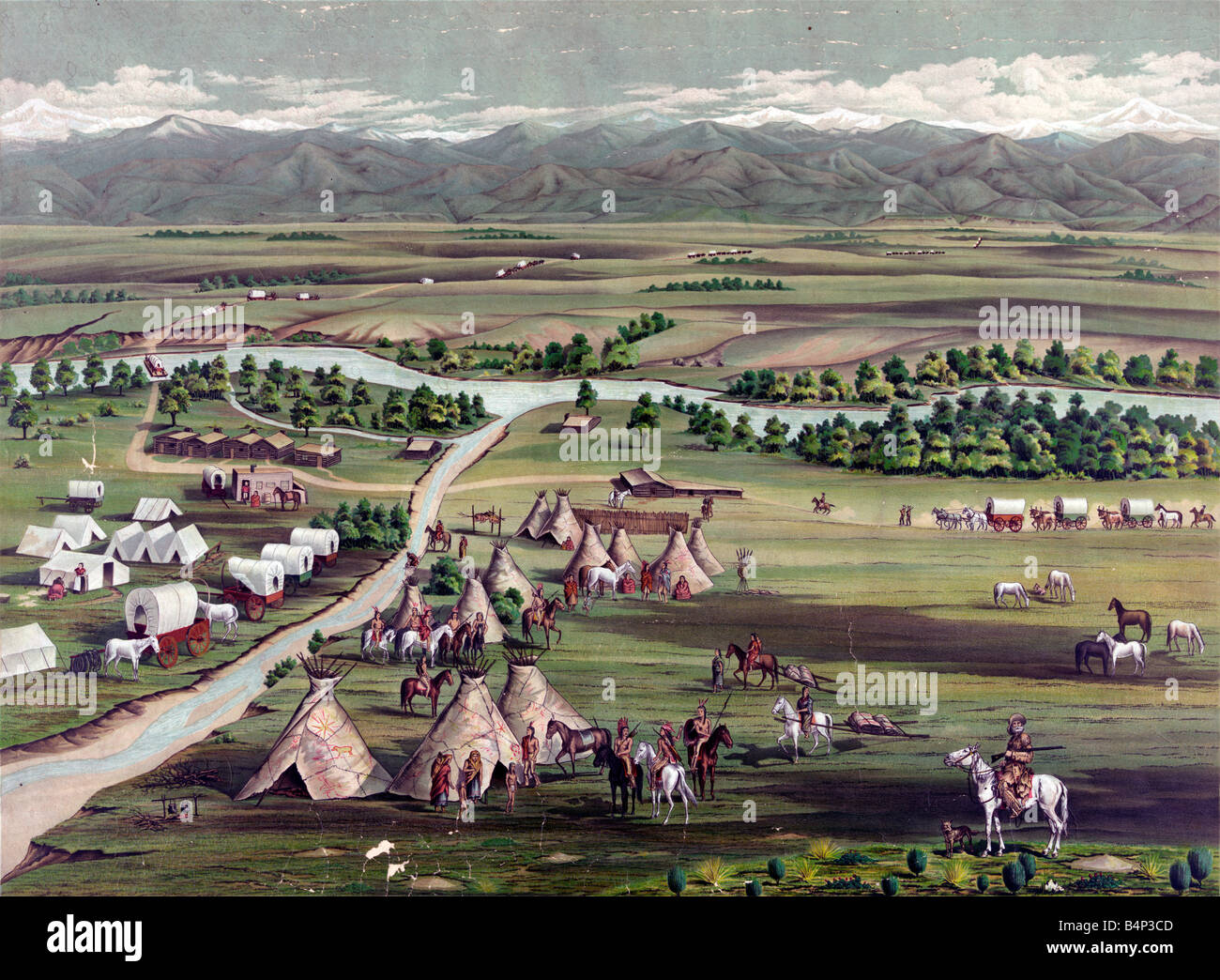 America wild west map hi-res stock photography and images - Alamy