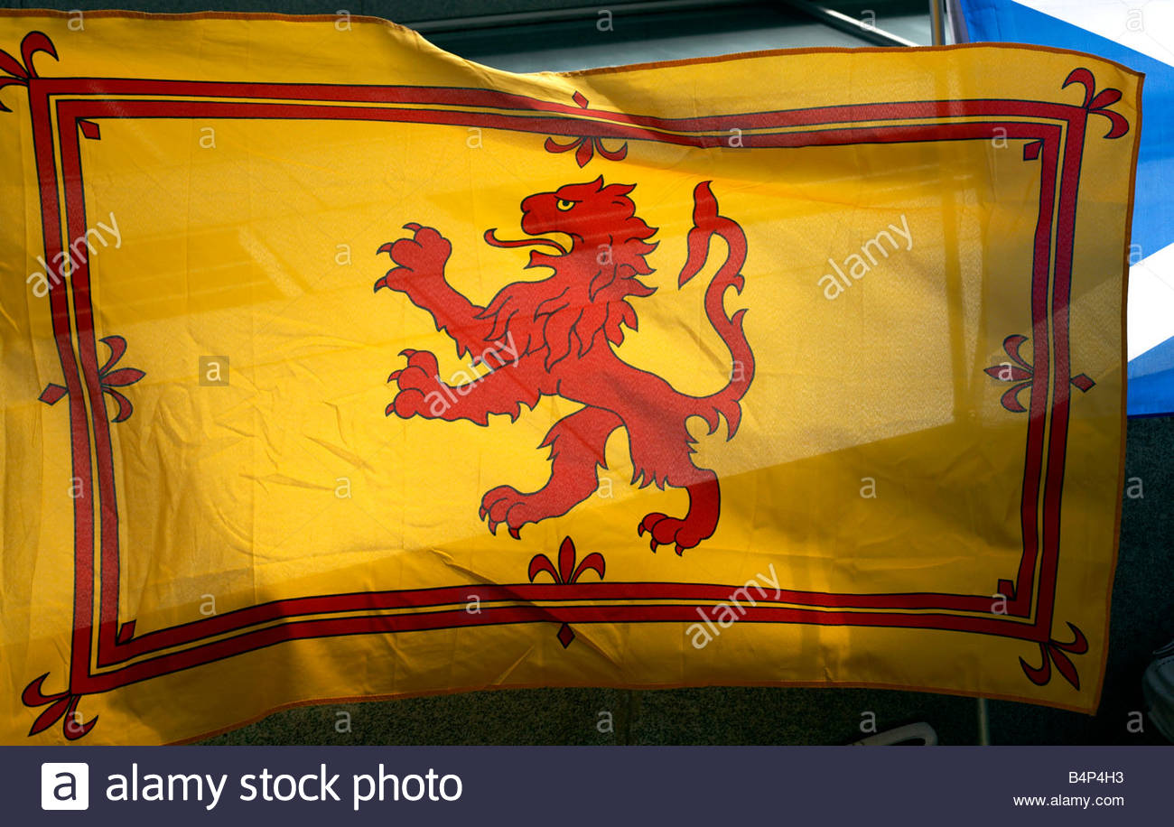 Yellow red scottish lion rampant hi-res stock photography and images - Alamy