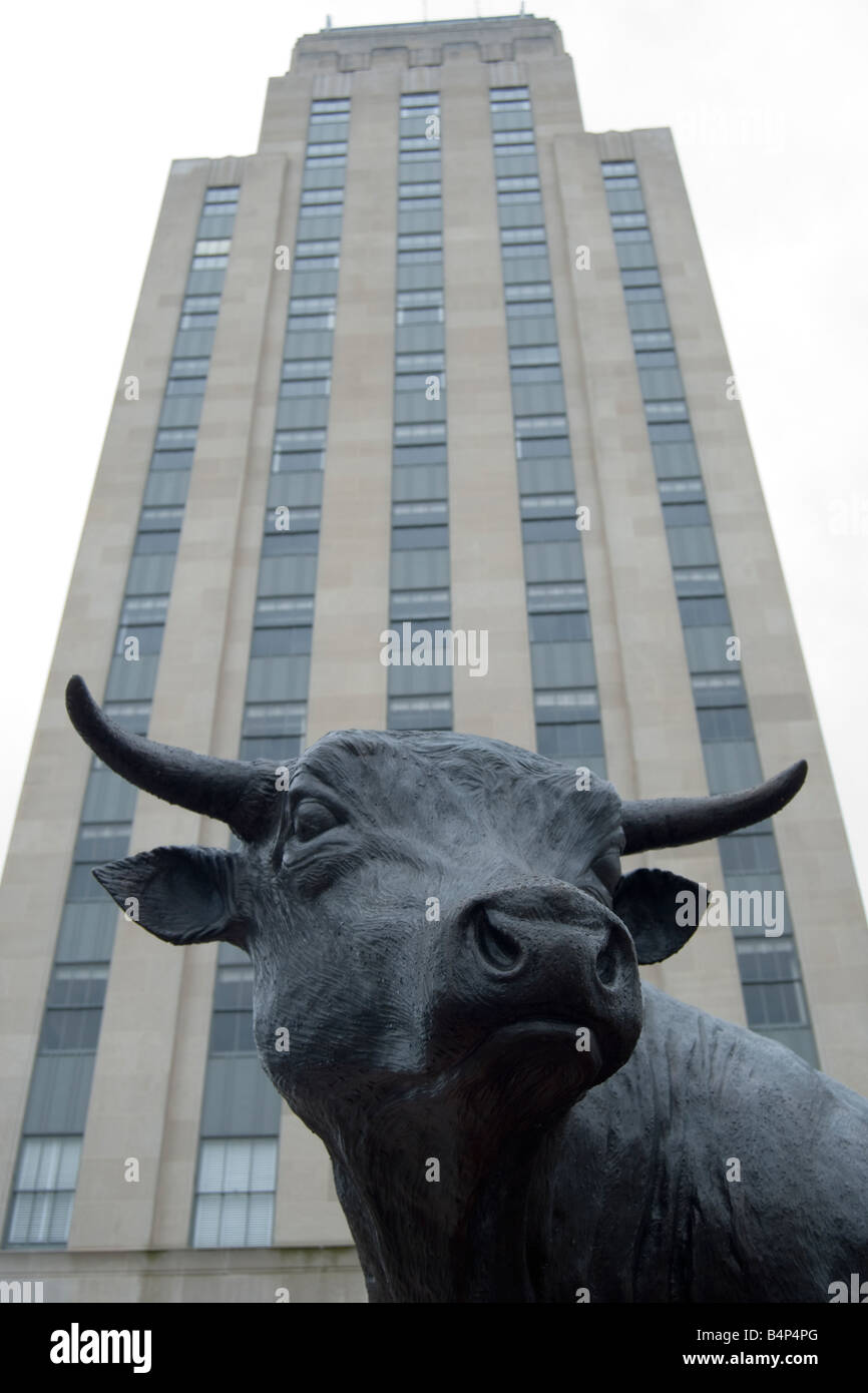 Bronze bull sculpture in downtown Durham NC Stock Photo Alamy