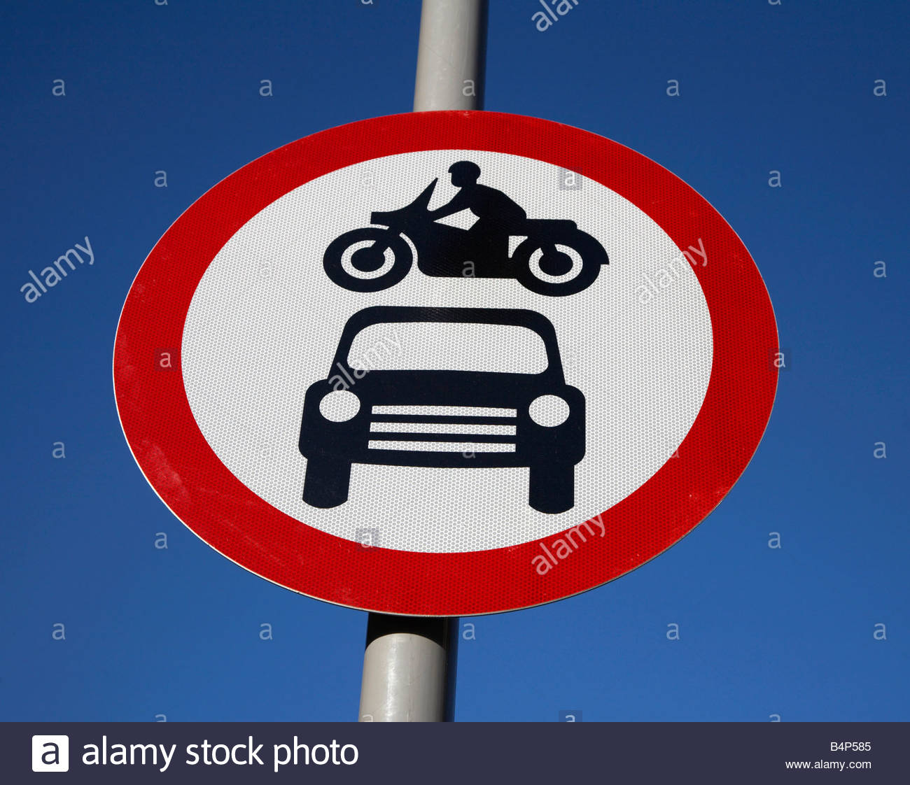 No access for Motorbikes or cars sign Stock Photo