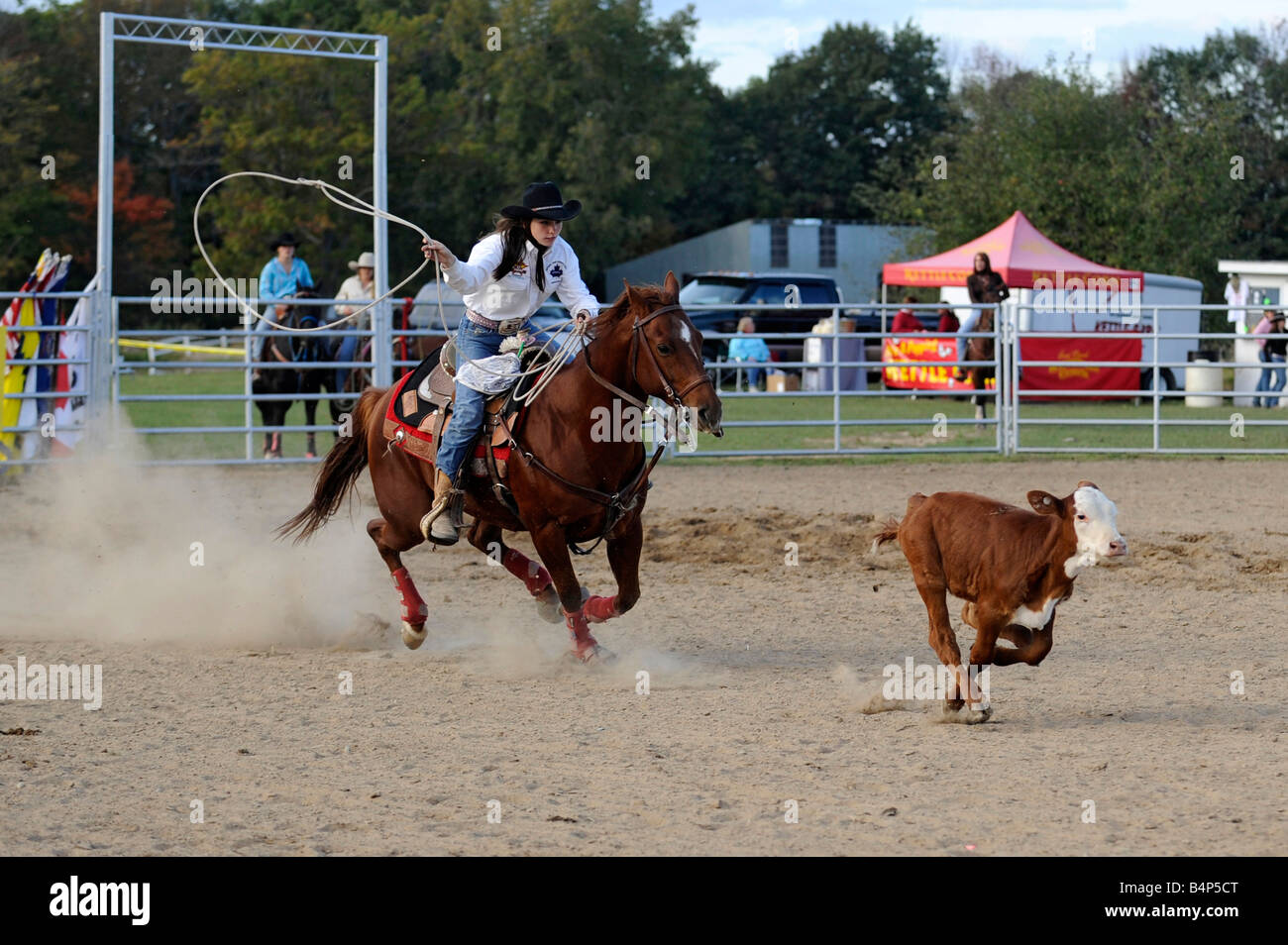 High School Boys and Girls Rodeo Competition Port Huron Michigan Stock