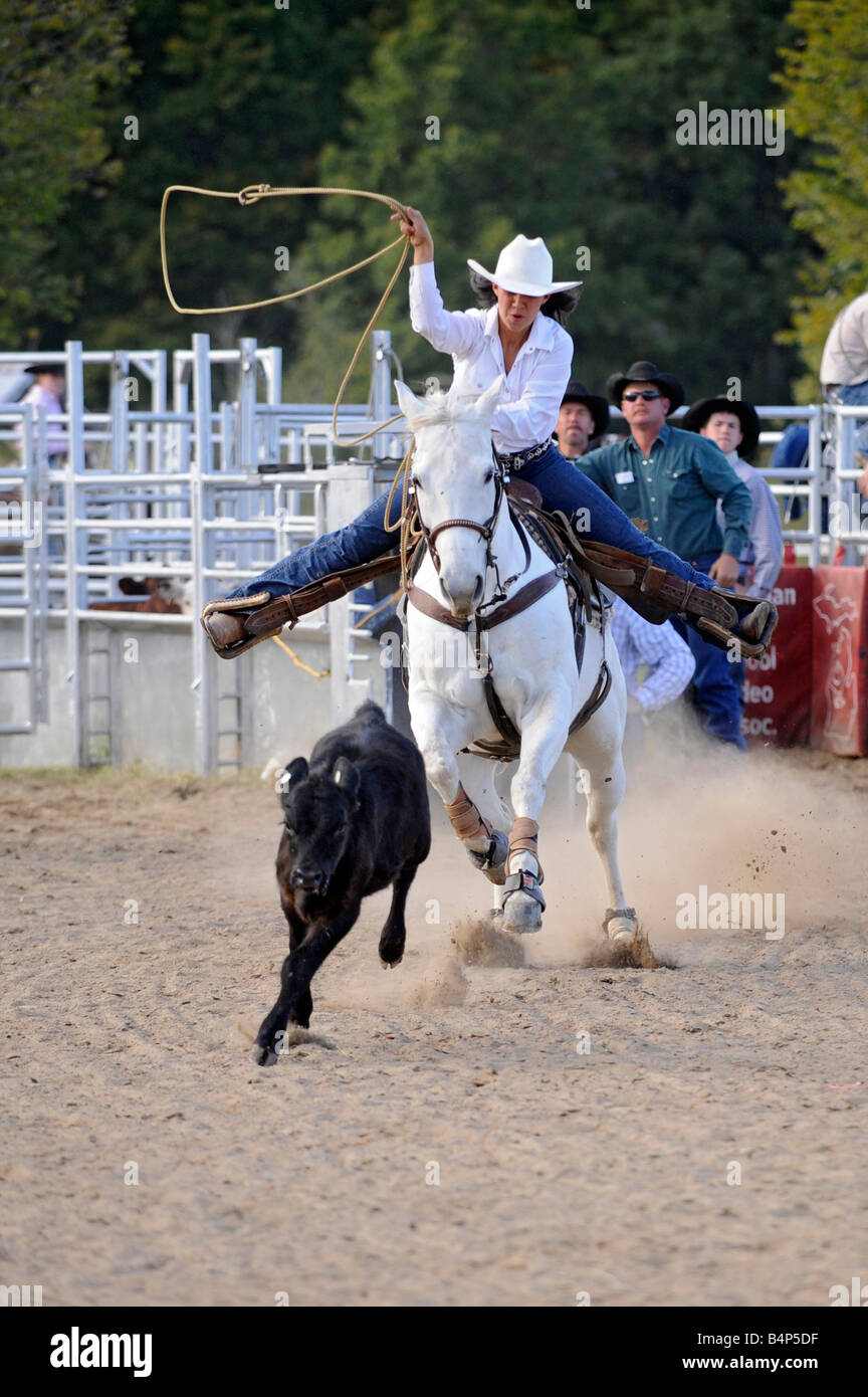 High School Boys and Girls Rodeo Competition Port Huron Michigan Stock