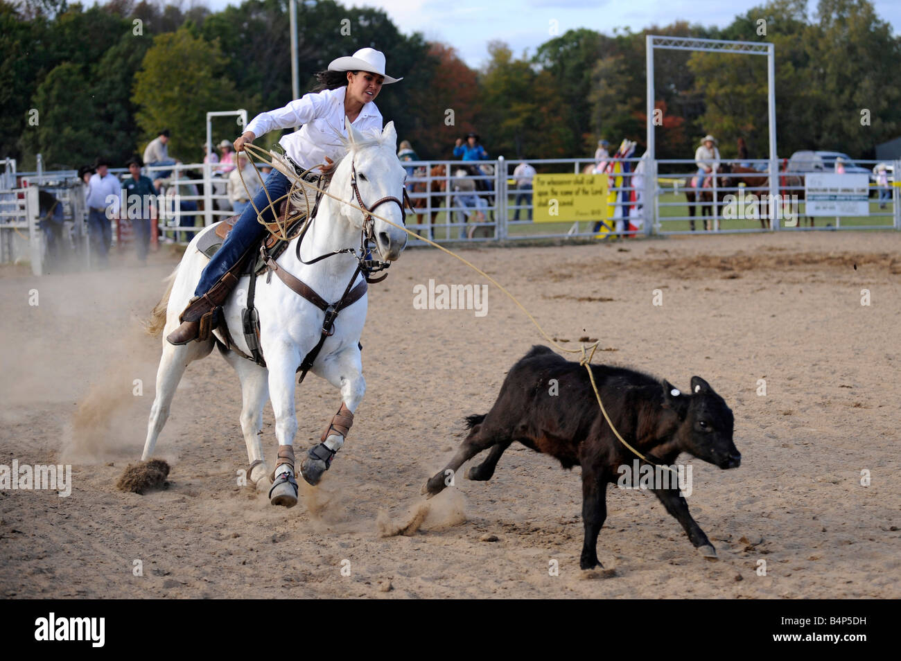 High School Boys and Girls Rodeo Competition Port Huron Michigan Stock