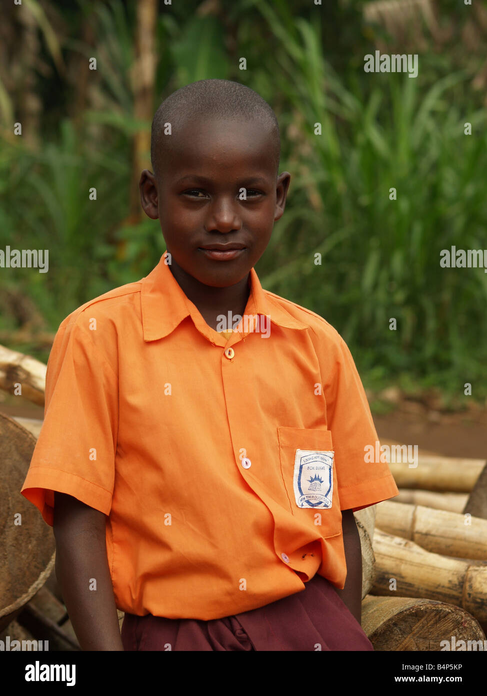 School boy in uniform Uganda Africa Stock Photo